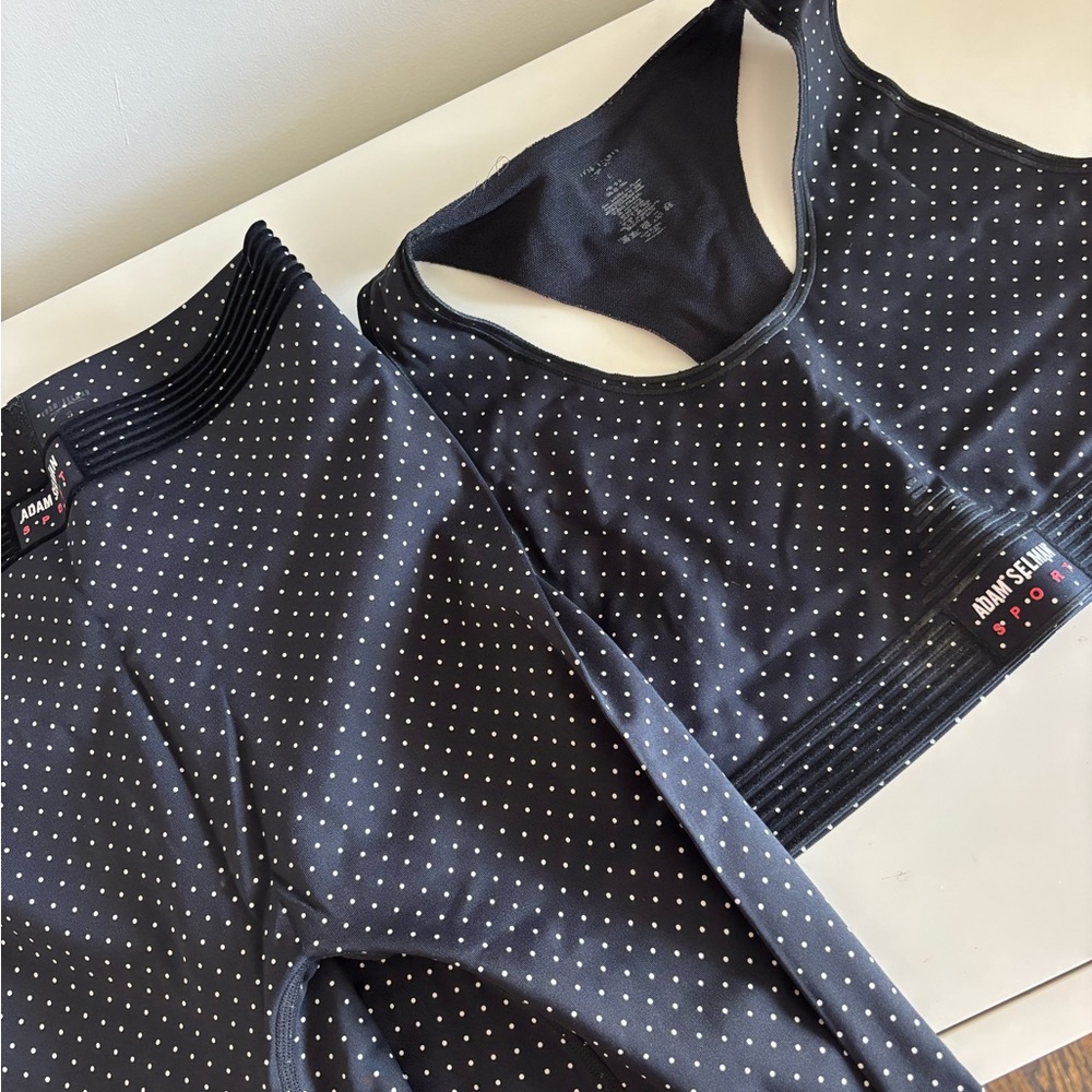 Adam Selman Sport Black Polka Dot Activewear Set